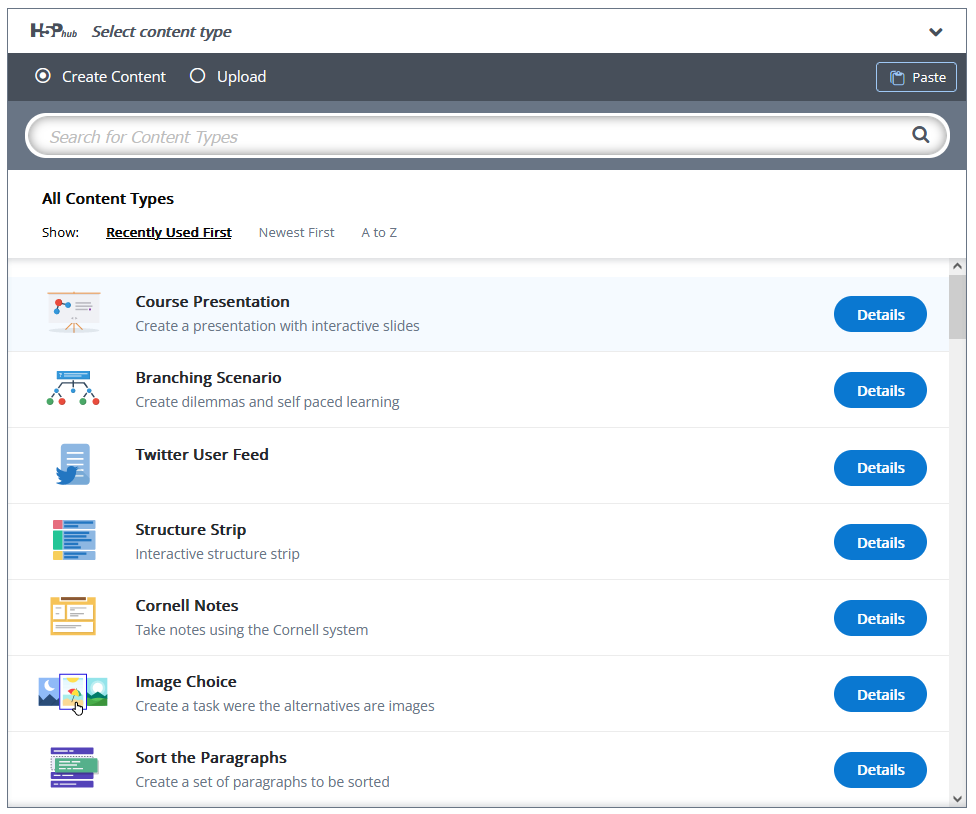 Moodle - H5P Activity Types