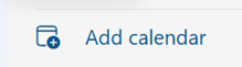 Add Calendar in Outlook